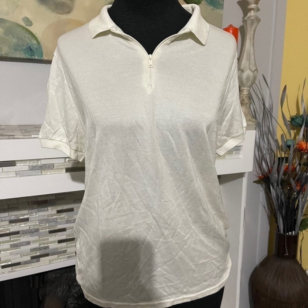 NWT Zara quarter zip minimalist blouse size M